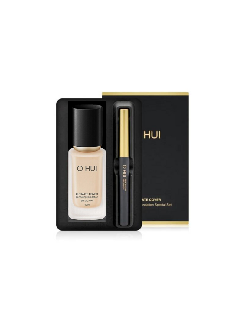 O HUI Ultimate Cover Perfecting Foundation 02 Pink Beige 30ml Special Set
